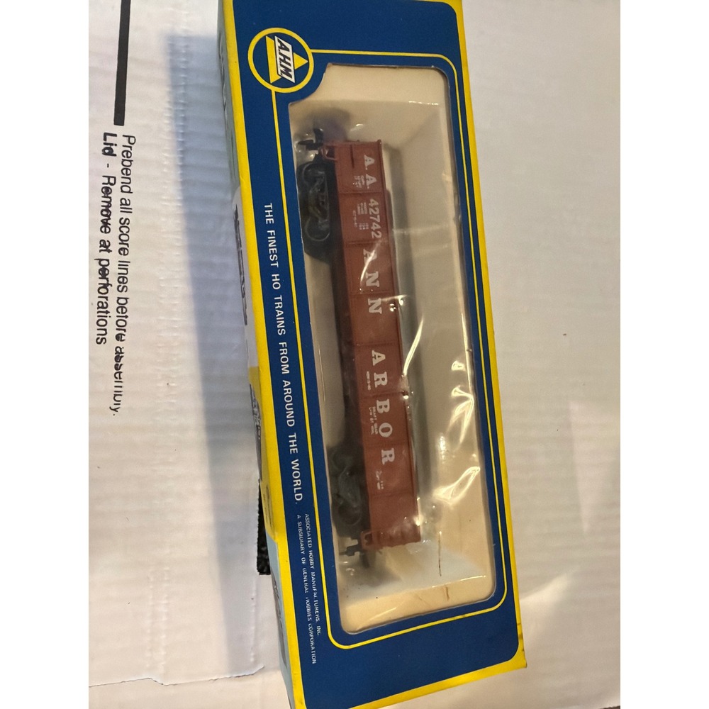 AHM HO Scale Ann Arbor Railroad Gondola Car 42742 Vintage Model Train Boxed